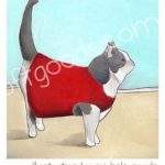 Michele Maule Illustration - Critters and Creatures - Cat in Red Sweater Drink Holder