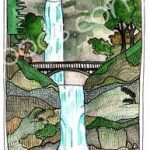 Michele Maule Illustration - Oregon - Multnomah Falls Drink Holder