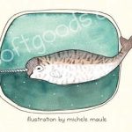 Michele Maule Illustration - Critters and Creatures - Narwhal Drink Holder