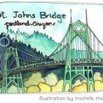 Michele Maule Illustration - Portland - St. Johns Bridge Drink Holder