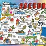 Postcard (Vintage) - Oregon - Map 01 Drink Holder