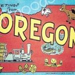 Postcard (Vintage) - Oregon - Map 04 Drink Holder