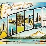 Postcard (Vintage) - Oregon - Map 05 Drink Holder