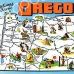 Postcard (Vintage) - Oregon - Map 06 Drink Holder