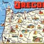 Postcard (Vintage) - Oregon - Map 07 Drink Holder