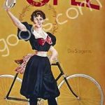 Vehicles - Bicycle - Vintage Poster 04 Drink Holder