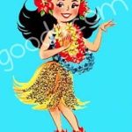 World - Hawaii - Cute Hula Girl Drink Holder